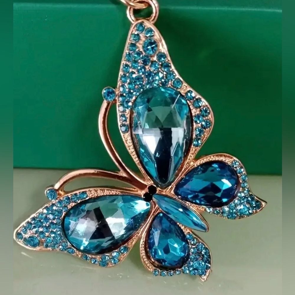 NWT Elegant Blue Butterfly Purse Charm
